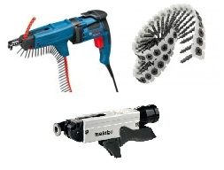 Automatiske skruetrækkere, tilbehør, båndet skruer