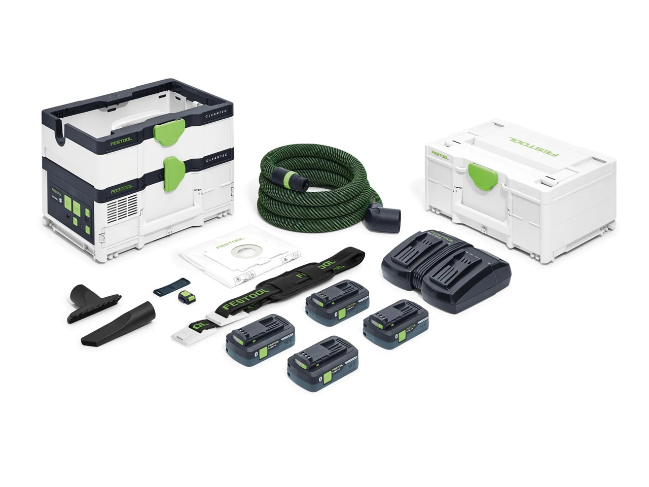 Trådløs støvsuger Festool CLEANTEC CTLC SYS HPC 4,0 I-Plus; 18 V; 4x4,0 Ah batt.