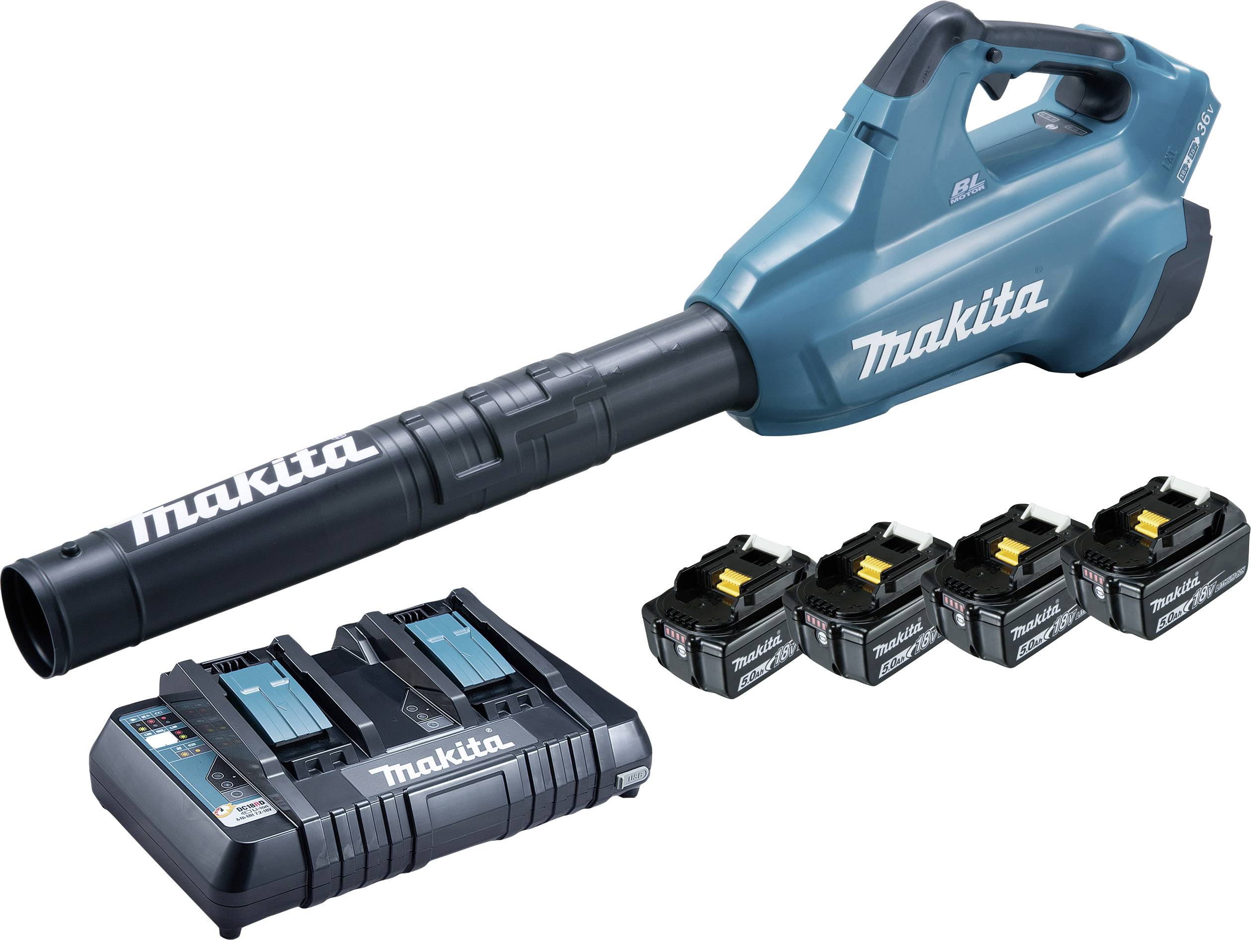 Akku løvblæser Makita DUB362PT4; 2x18 V; 4x5,0 Ah batt.