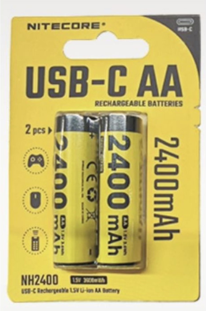 Batteri Nitecore NH2400; 1,5 V; 2x2,4 Ah; 2 stk.