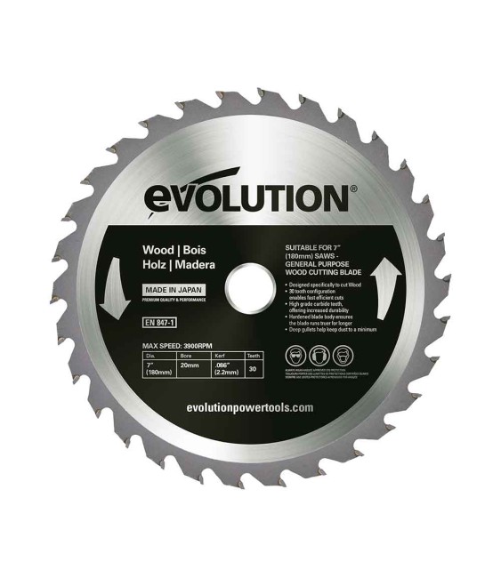 Rundsavklinge Evolution EVO-180-30-D; 180 mm; Z30