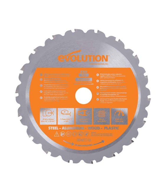 Rundsavklinge Evolution R165TCT-18CS; 165 mm; Z18