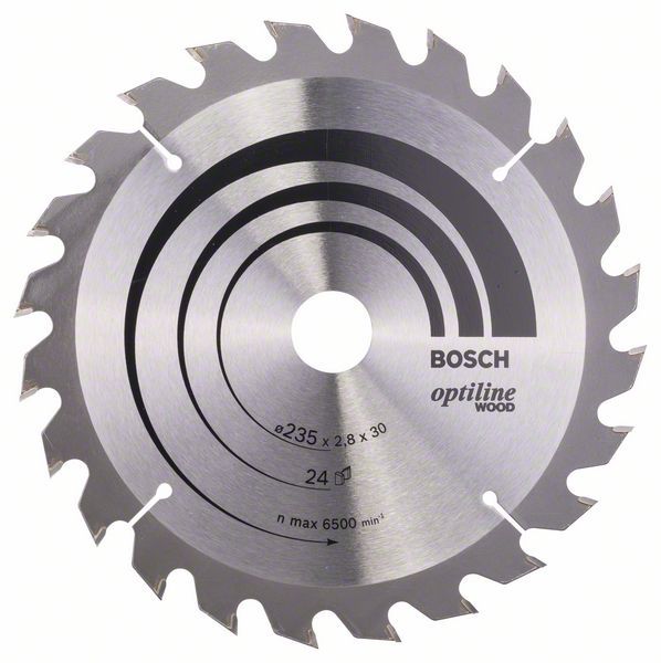 Rundsavsklinge til træ Bosch OPTILINE WOOD; 235x2,8x30,0 mm; Z24; 15°