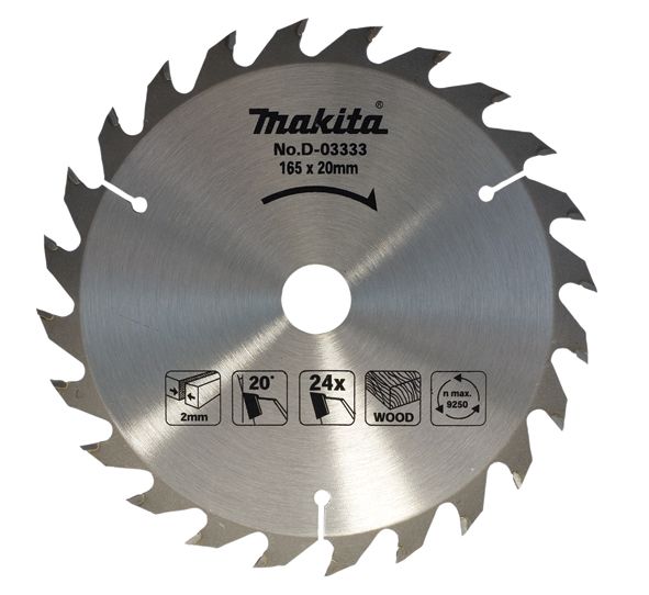 Rundsavsklinge til træ Makita; 165x20,0 mm; Z24; 20°