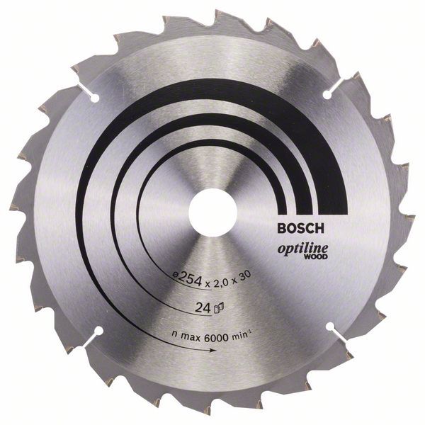 Rundsavsklinge til træ Bosch SPEEDLINE WOOD; 254x2x30,0 mm; Z24; 15°