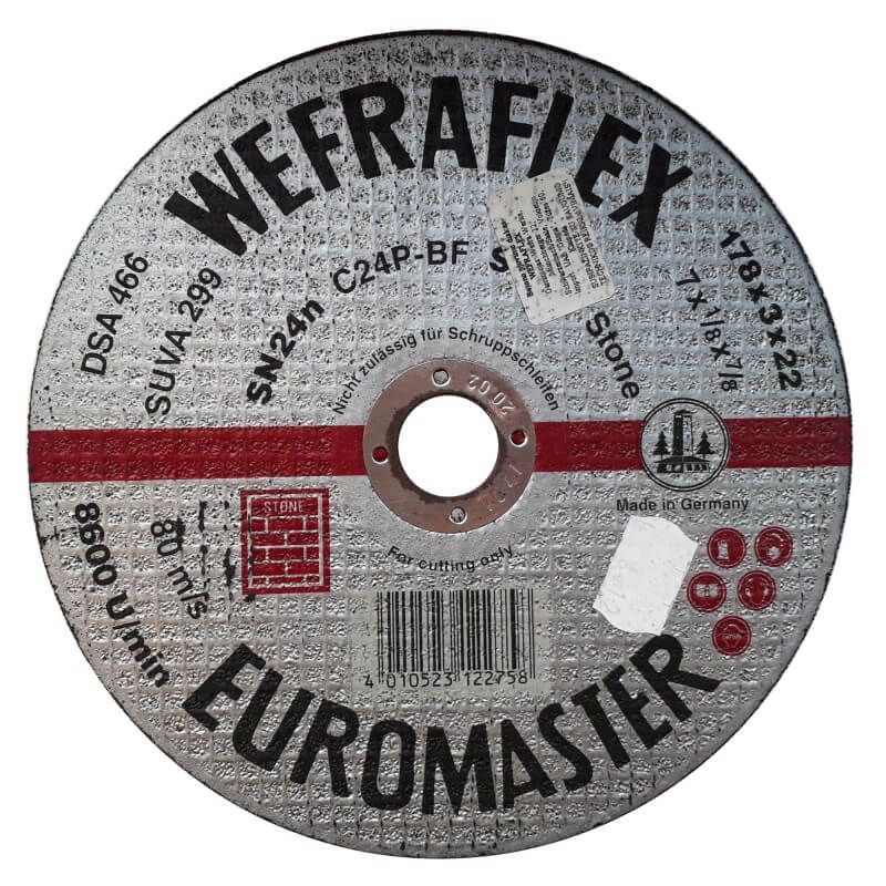 Skæreskive Wefra; 178x3x22 mm til sten