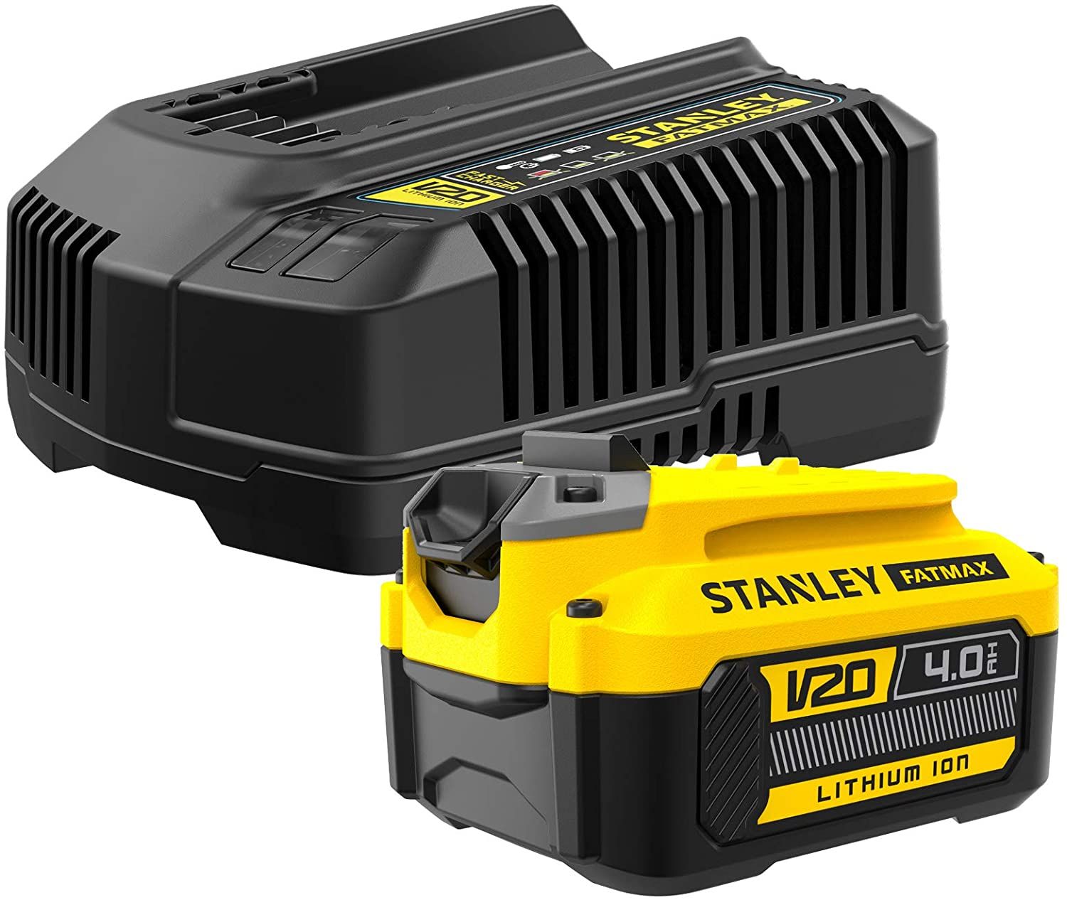 Batteri Stanley V20; 18 V; 4,0 Ah + lader