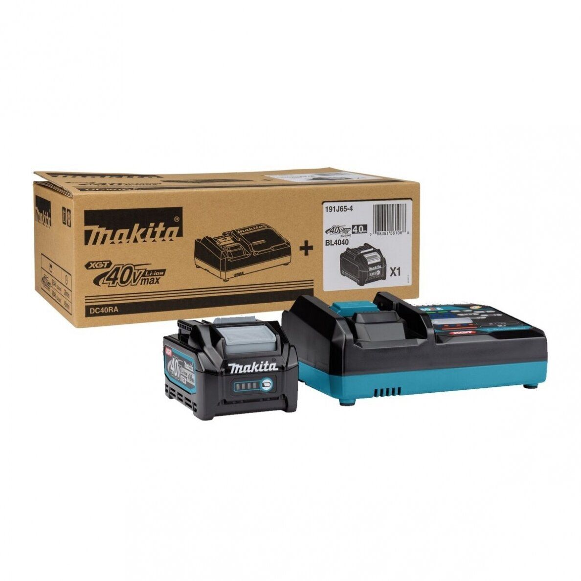 Tilbehørssæt Makita 191J65-4; 40 V; 4,0 Ah batteri + lader DC40RA