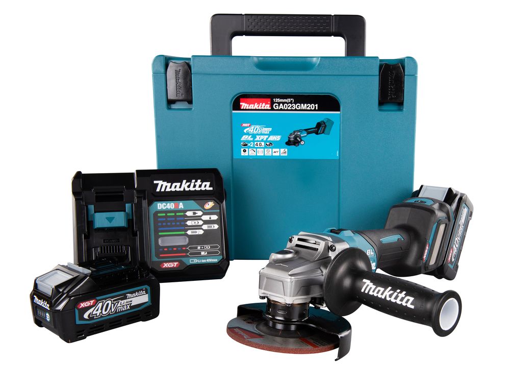 Vinkelsliber Makita GA023GM201; 40 V; 2x4,0 Ah batt.