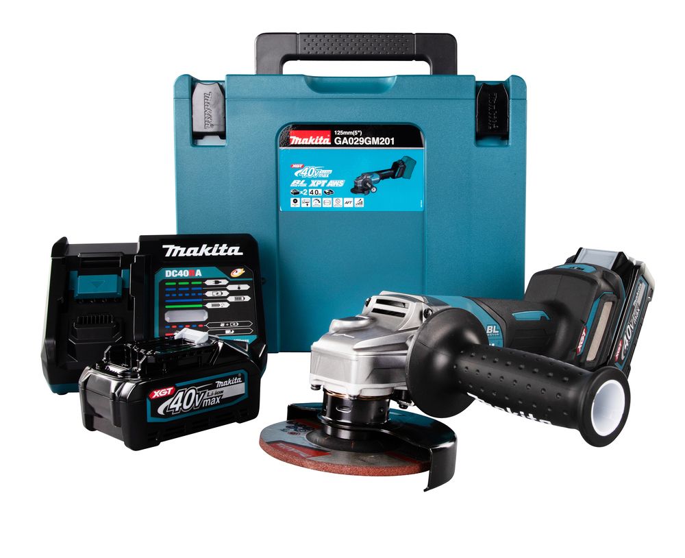 Vinkelsliber Makita GA029GM201; 40 V; 2x4,0 Ah batt.