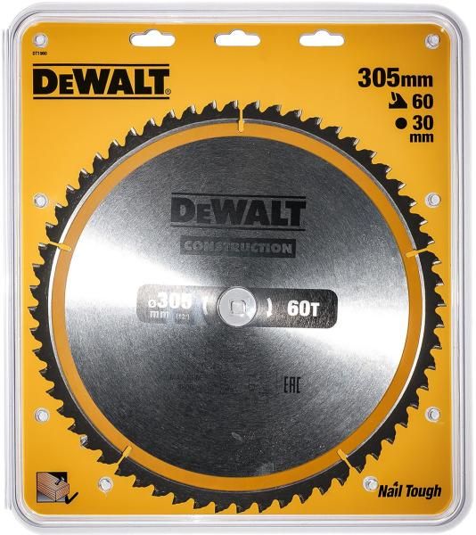 Rundsavsklinge til træ DeWalt DT1960; 305x30 mm; 60T