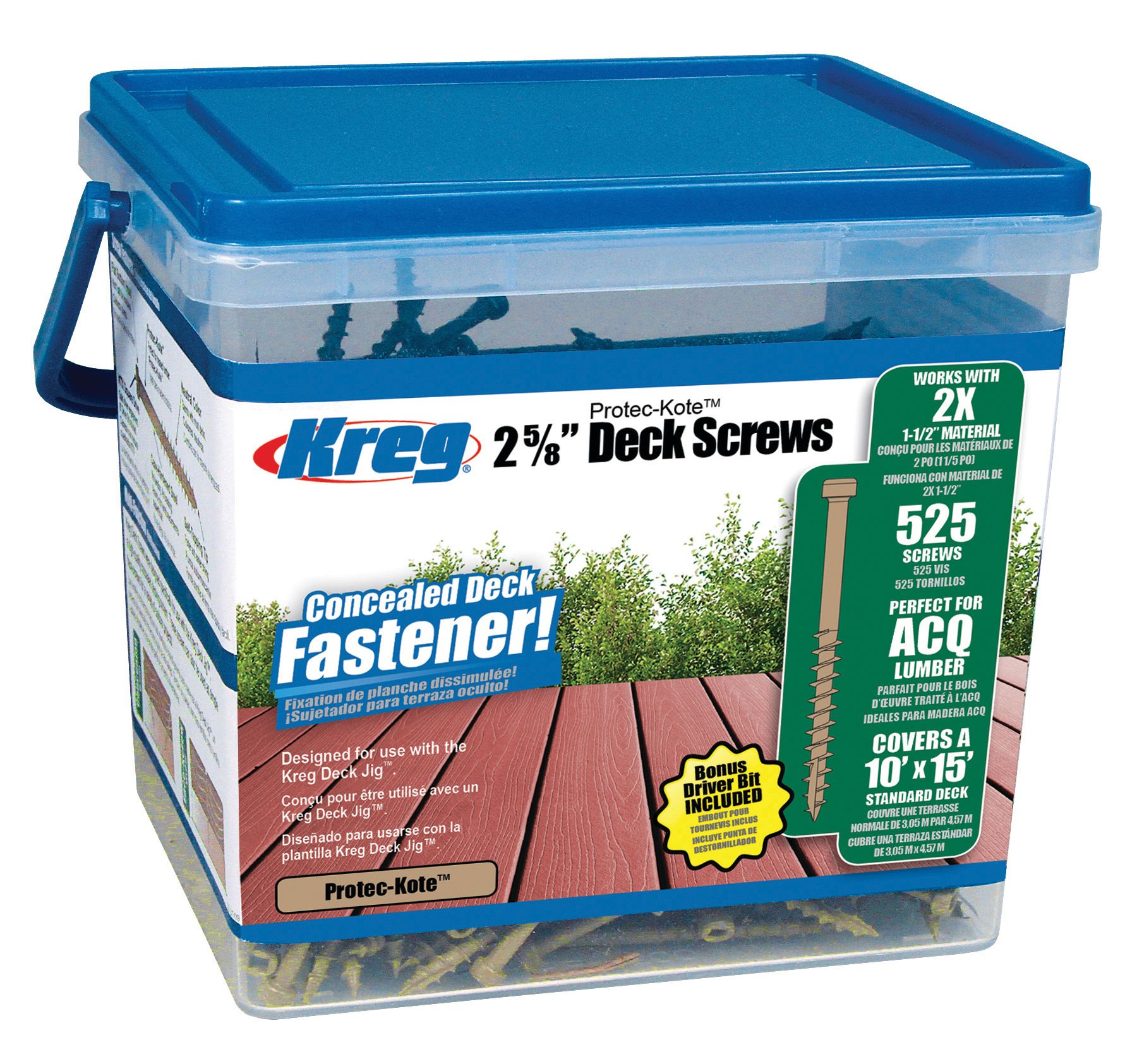 Træskrue Kreg SDK-C262W; Pan-Head; 2,625''; 67 mm; 525 stk.