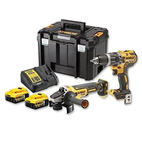 Værktøjssæt DeWalt DCK2080P2T-QW (DCD796 + DCG405); 18 V; 2x5,0 Ah batt.