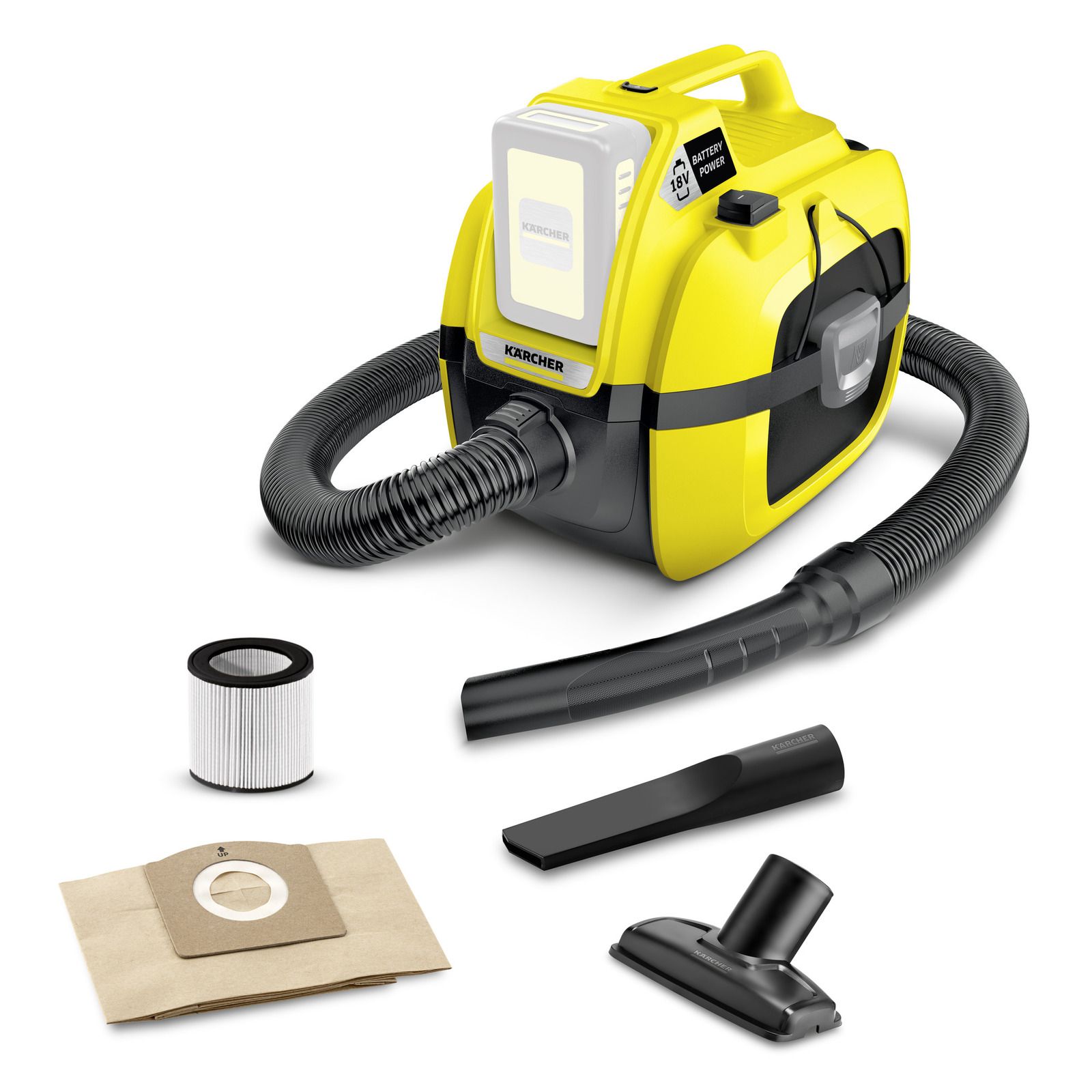 Tør-vådrenser Karcher WD 1; 18 V (uden batteri og oplader)