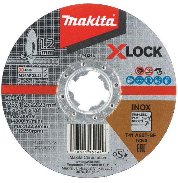 Skæreskive Makita X-Lock; 125x1,2 mm