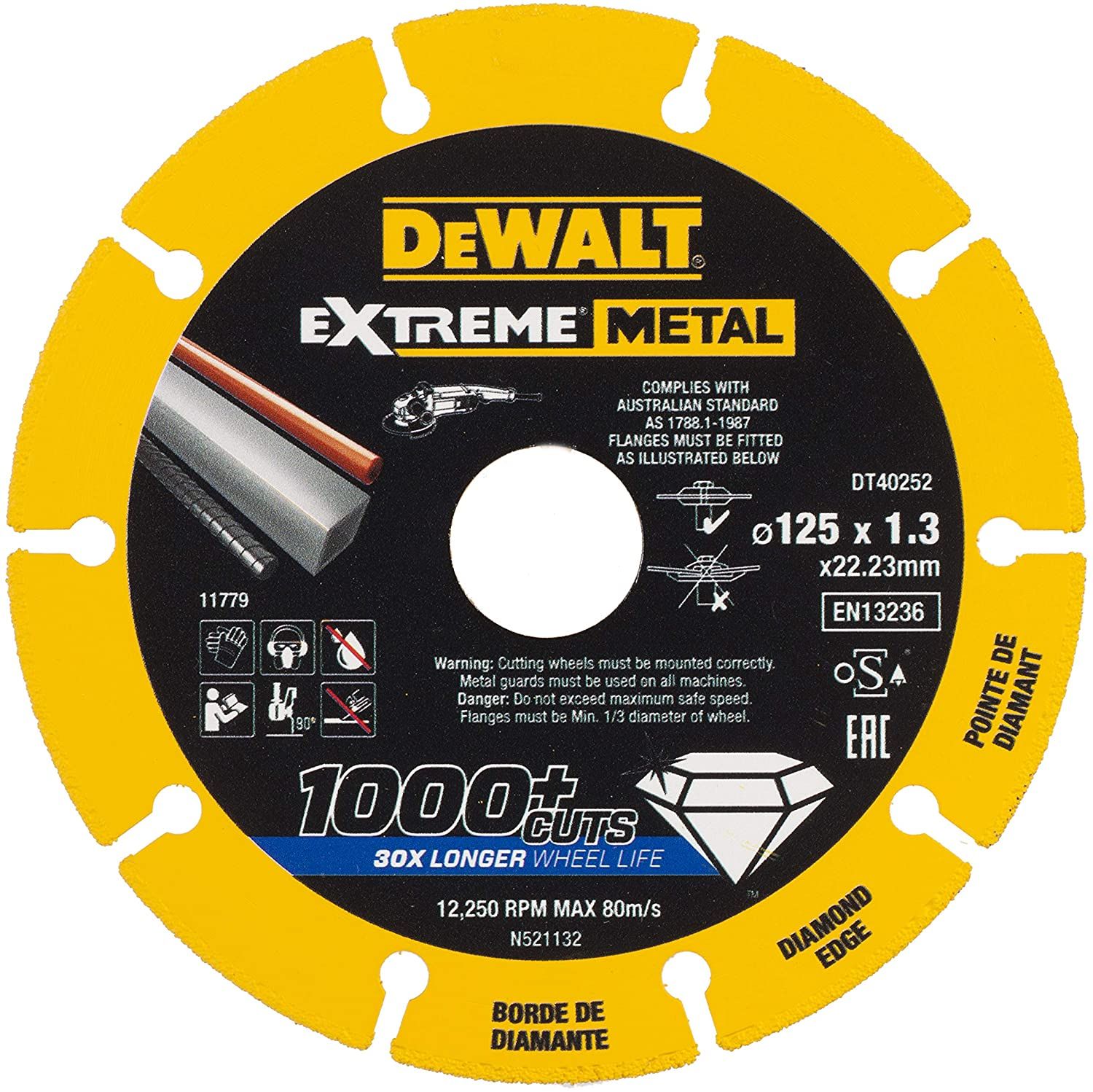 Diamantskive DeWalt DT40252-QZ; 125x22,23x1,3 mm