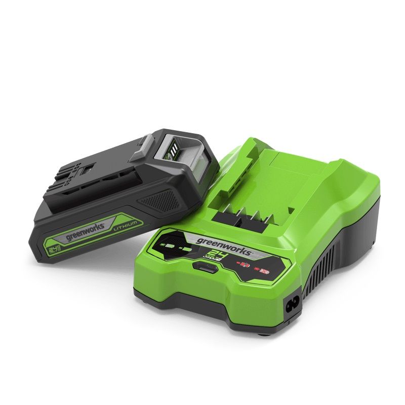 Batteri Greenworks GSK24B2; 24 V; 2,0&nbsp;Ah; Li-ion + lader