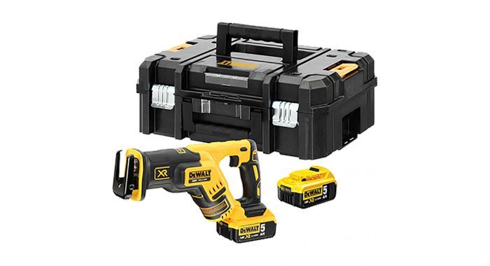 Batteridrevet bajonetsav DeWalt DCS367P2-QW; 18 V; 2x5,0 Ah batt.