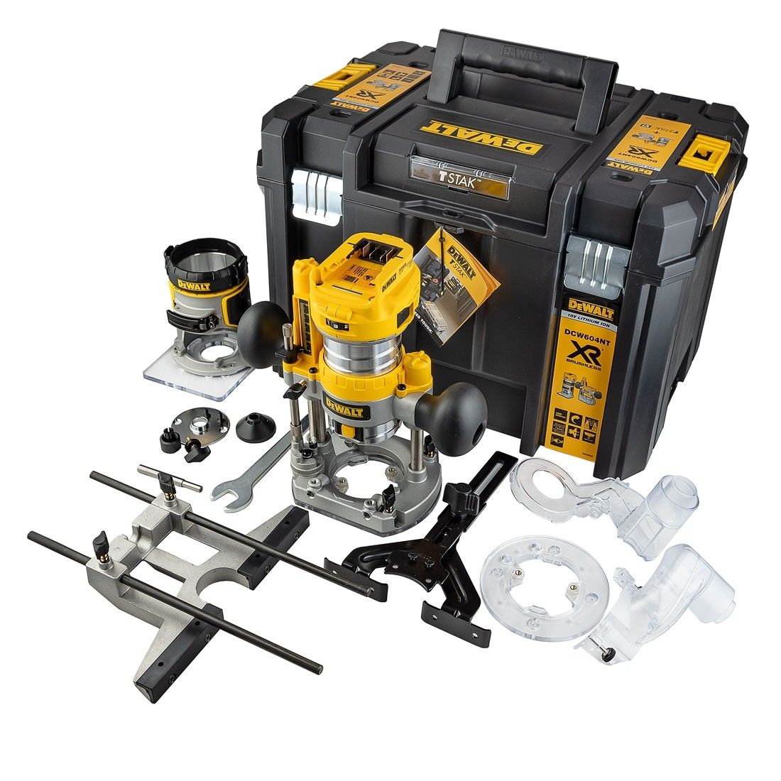 Overfræser DeWalt DCW604NT-XJ; 18 V (uden batteri og oplader)