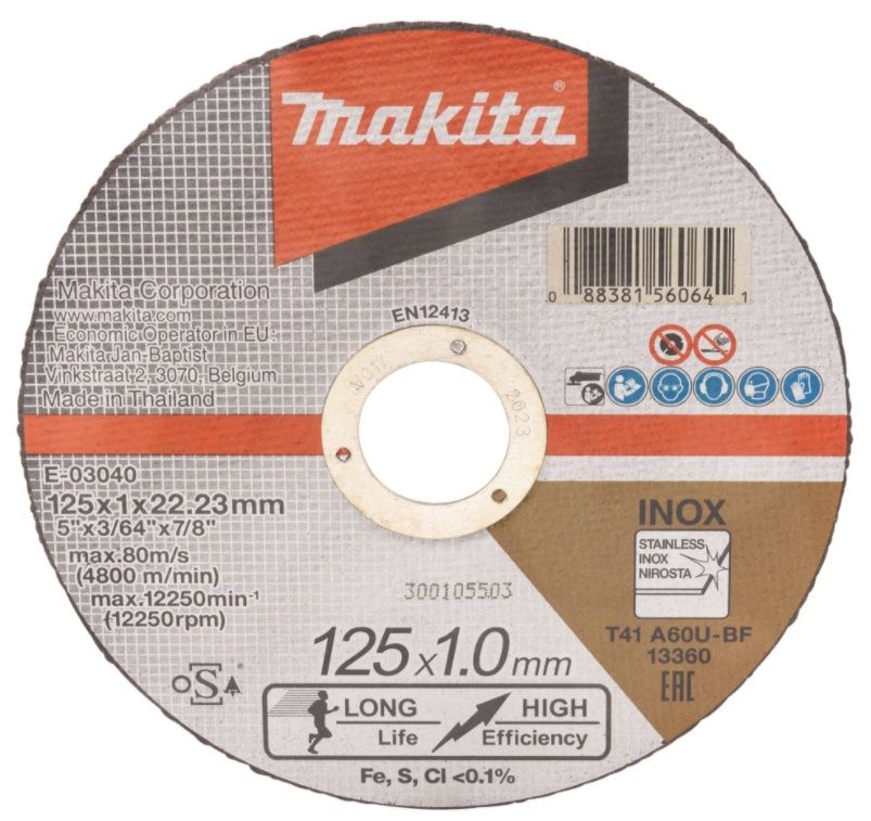 Skæreskive Makita E-03040-12; 125x1 mm; 12 stk.