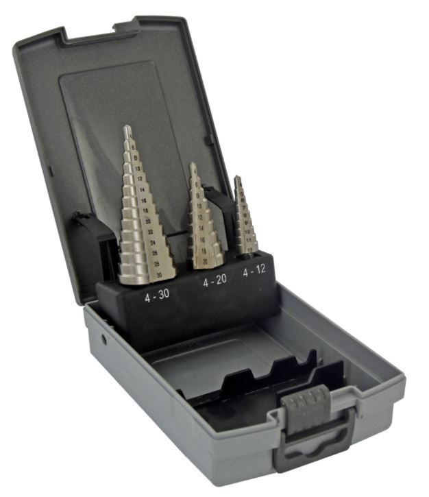 Etappebor Tivoly; 4-12mm/4-20mm/4-30mm; 3 stk.