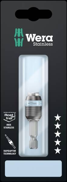 Bitholder Wera 3888/4/1; 1/4'' HEX; 50 mm; rustfrit stål