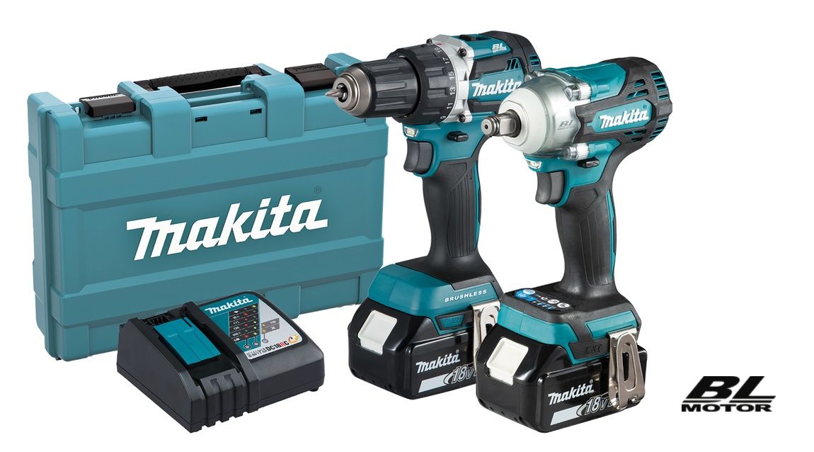 Værktøjssæt Makita DLX2410G (DDF484 + DTW300); 18 V; 2x6,0 Ah batt.