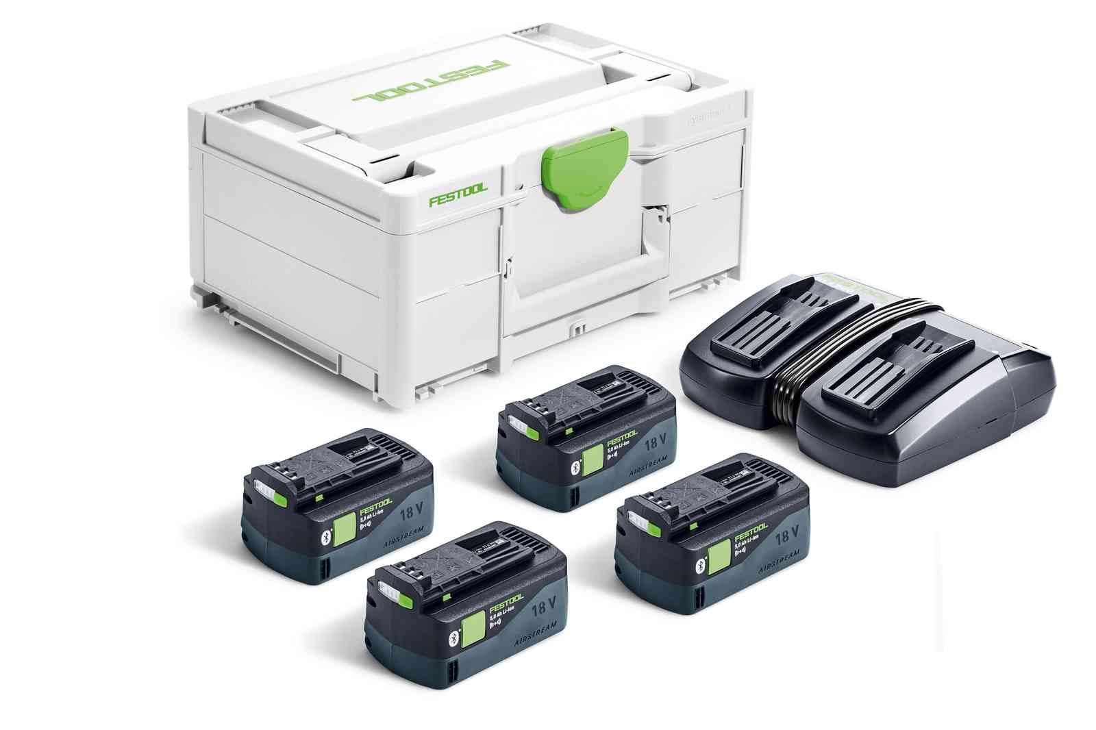 Tilbehørssæt Festool SYS 18V 4x5,0/TCL 6 DUO; 18 V; 4x5,0 Ah batt.
