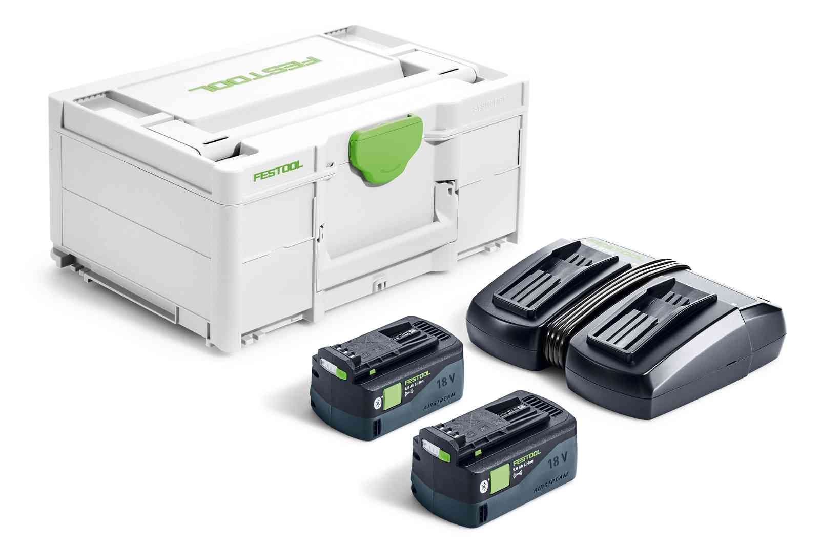 Tilbehørssæt Festool SYS 18V 2x5,0/TCL 6 DUO; 18 V; 2x5,0 Ah batt.