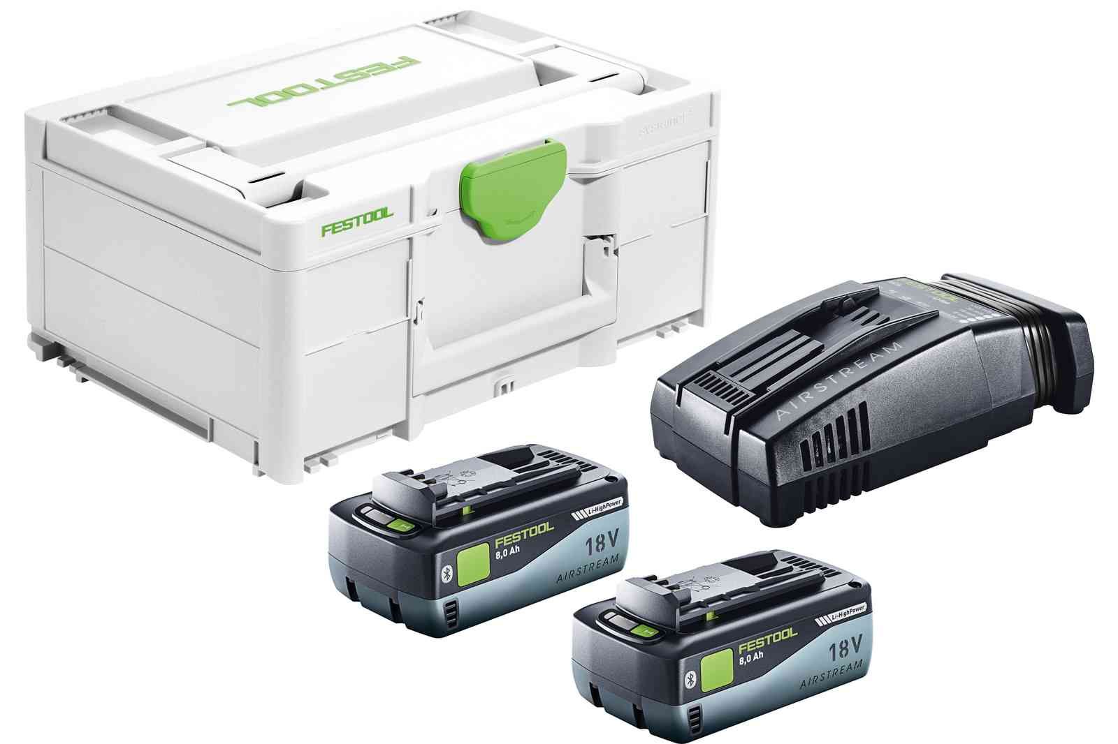Tilbehørssæt Festool SYS 18V 2x8,0/SCA16; 18 V; 2x8,0 Ah batt.