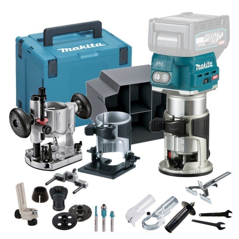 Batteridrevet kantfræser Makita RT001GZ13; 40 V (uden batteri og oplader)