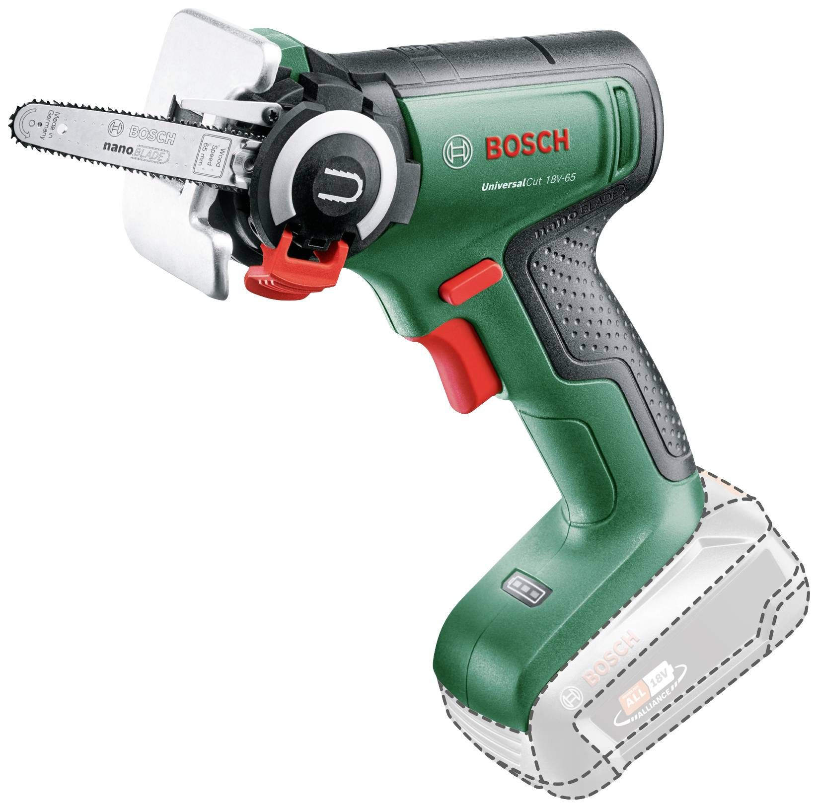 Motorsav Bosch UniversalCut 18V-65; 18 V; 6,5 cm savsværd(uden batteri og oplader)