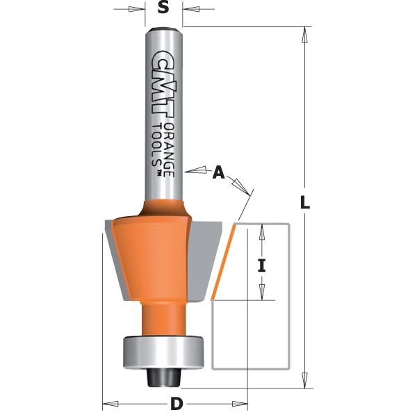 Fasfræser CMT; S=6 mm; D=12,7 mm