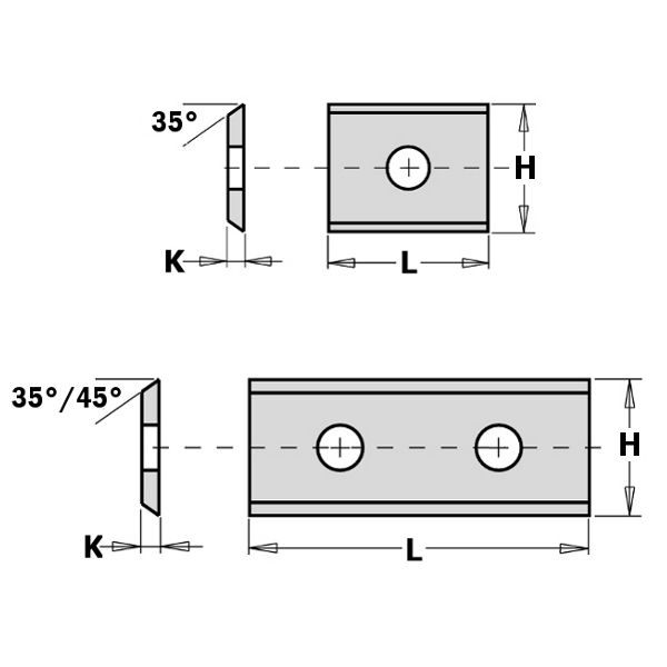 Planerbladene CMT 790.500.00; 50x12x1,5 mm; HWM; 1 stk.