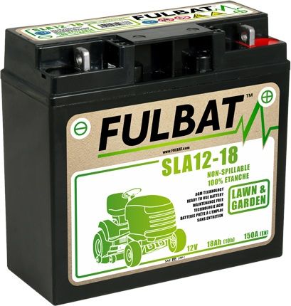 Batteri til plæneklipper Fulbat SLA12-18; 12 V; 18 Ah med gel egnet til Stiga, Alpina, Castlegarden