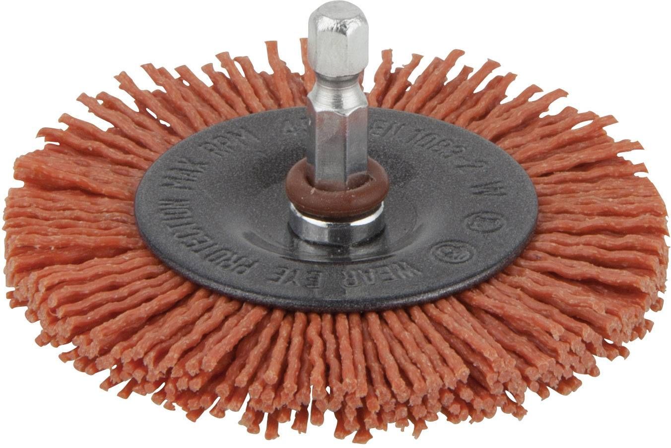 Rund nylon børste Wolfcraft; 75x10 mm; HEX 1/4'' grov