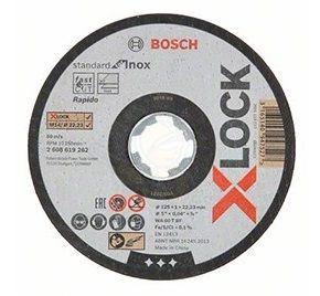 Skæreskive Bosch X-LOCK Standard for Inox; 125×1×22,23 mm; 1 stk.