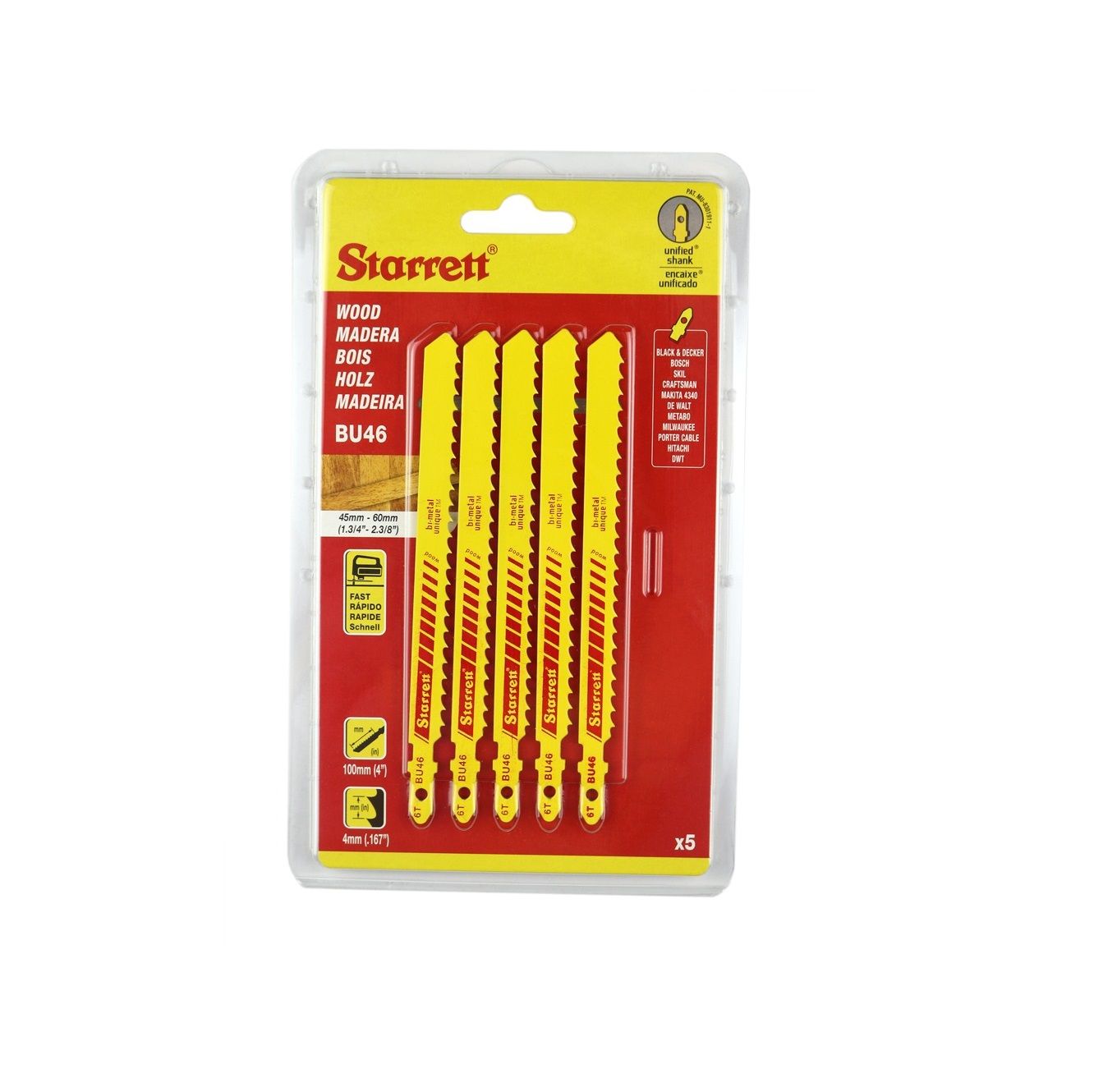 Stiksavsklinger Starrett BU46; 5 stk.