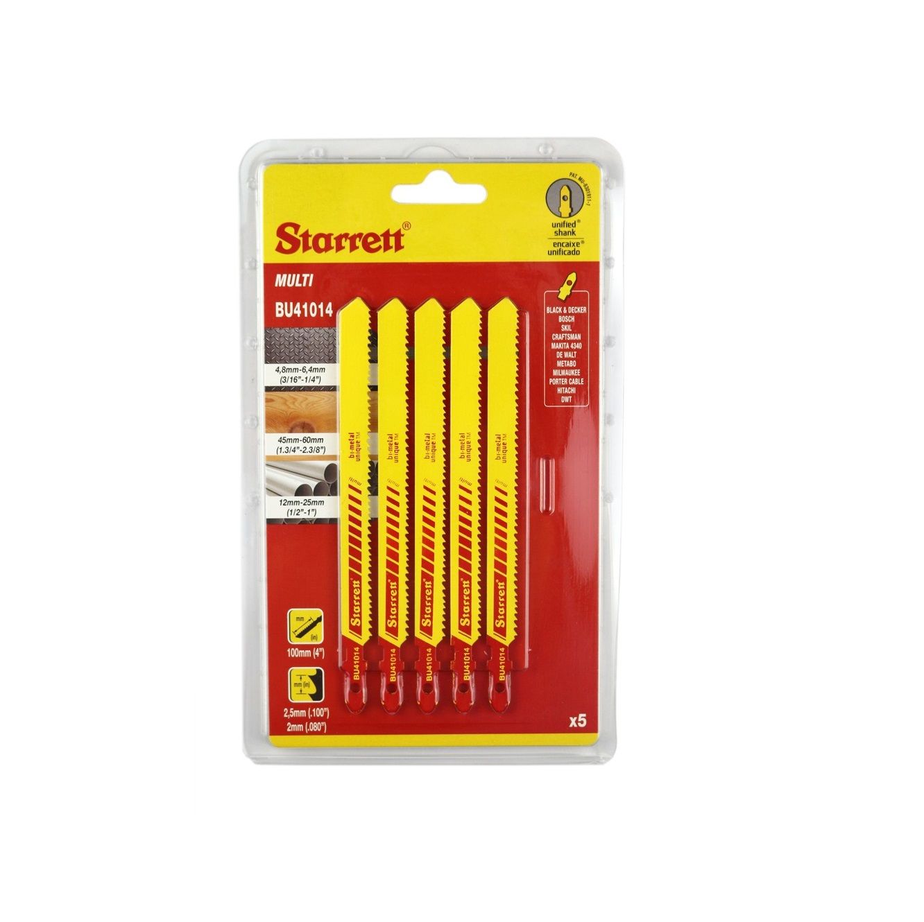 Stiksavsklinger Starrett BU41014; 5 stk.