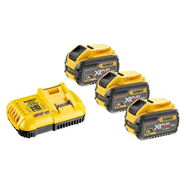 Tilbehørssæt DeWalt DCB118X3; 18/54 V; 3x9,0 Ah + lader DCB118