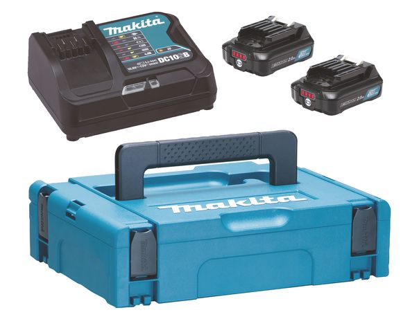 Tilbehørssæt Makita 197658-5; 12 V; 2x2,0 Ah batteri. + lader DC10SB