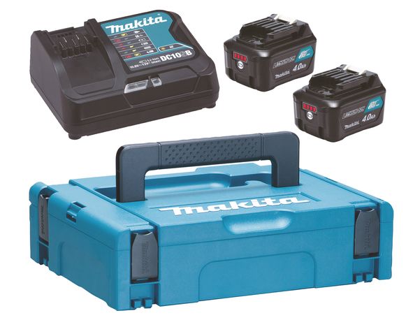 Tilbehørssæt Makita 197641-2; 12 V; 2x4,0 Ah batteri. + lader DC10SB