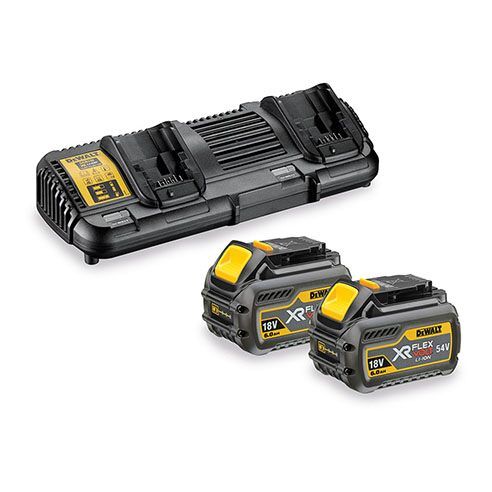 Tilbehørssæt DeWalt FlexVolt; 18 V; 54 V; 2x6,0 Ah batteri. + lader DCB132