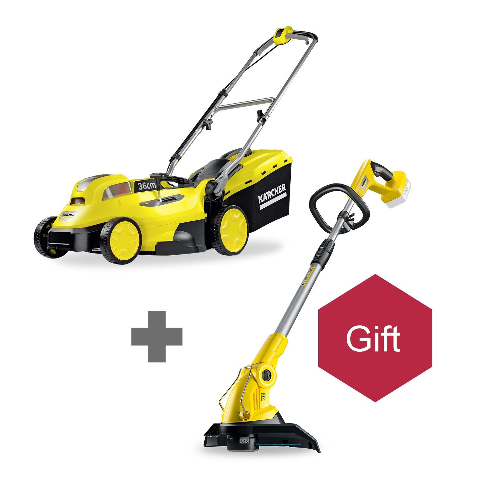 Plæneklipper Karcher LMO 18-36; 18 V; 1x5,0 Ah + Græstrimmer Karcher LTR 18-30; 18 V
