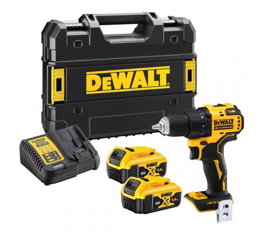 Skruemaskine DeWalt DCD800P2T; 18 V; 2x5,0 Ah batt.