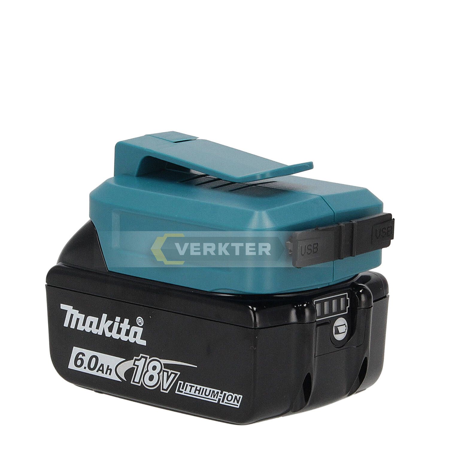 Batteriadapter Ahlio passer til Makita 18V -> USB (x2) Til opladning af telefonbatterier