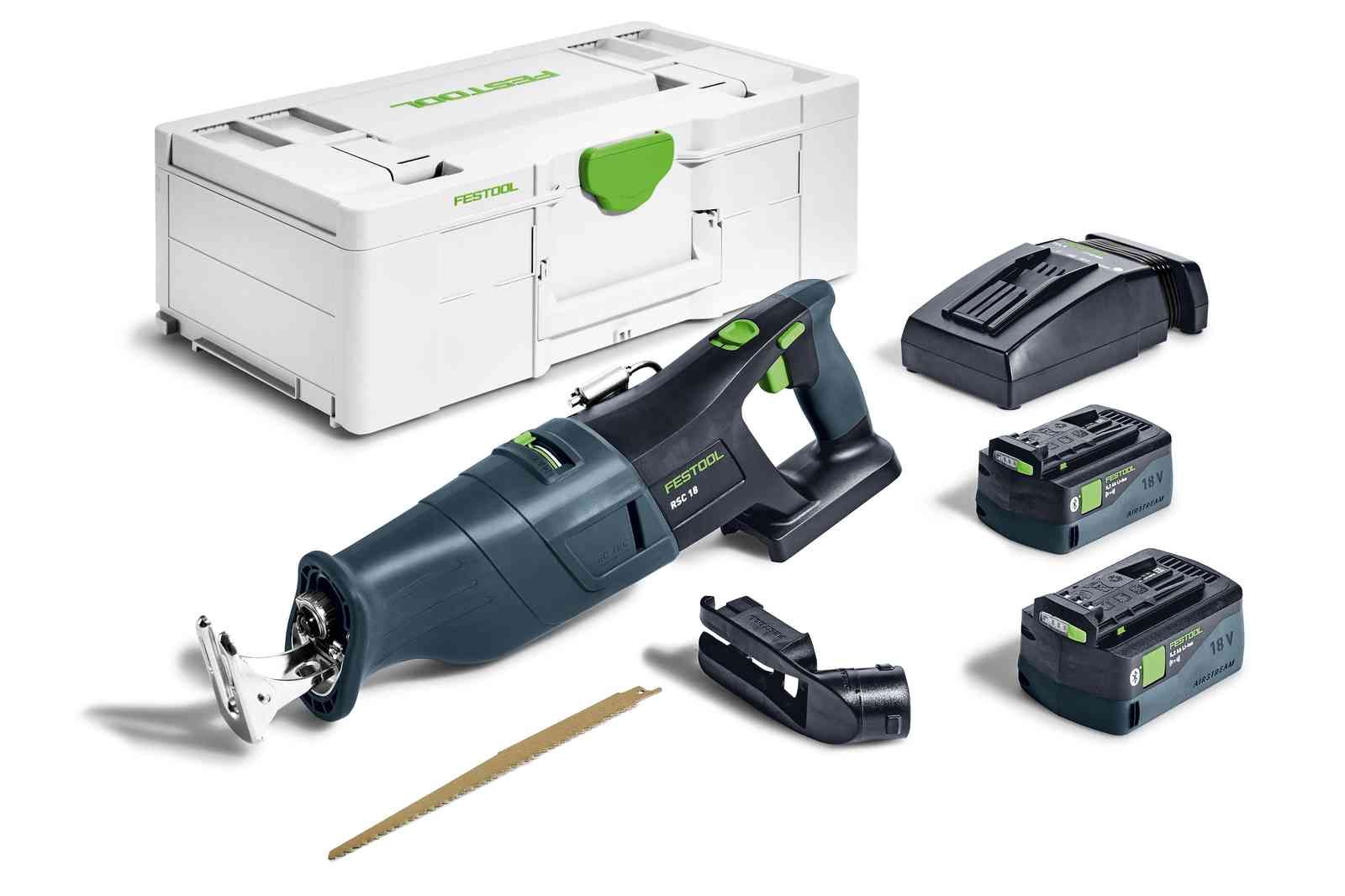 Batteridrevet bajonetsav Festool RSC 18 5,0 EB-Plus;  18 V; 2x5,0 Ah batt.