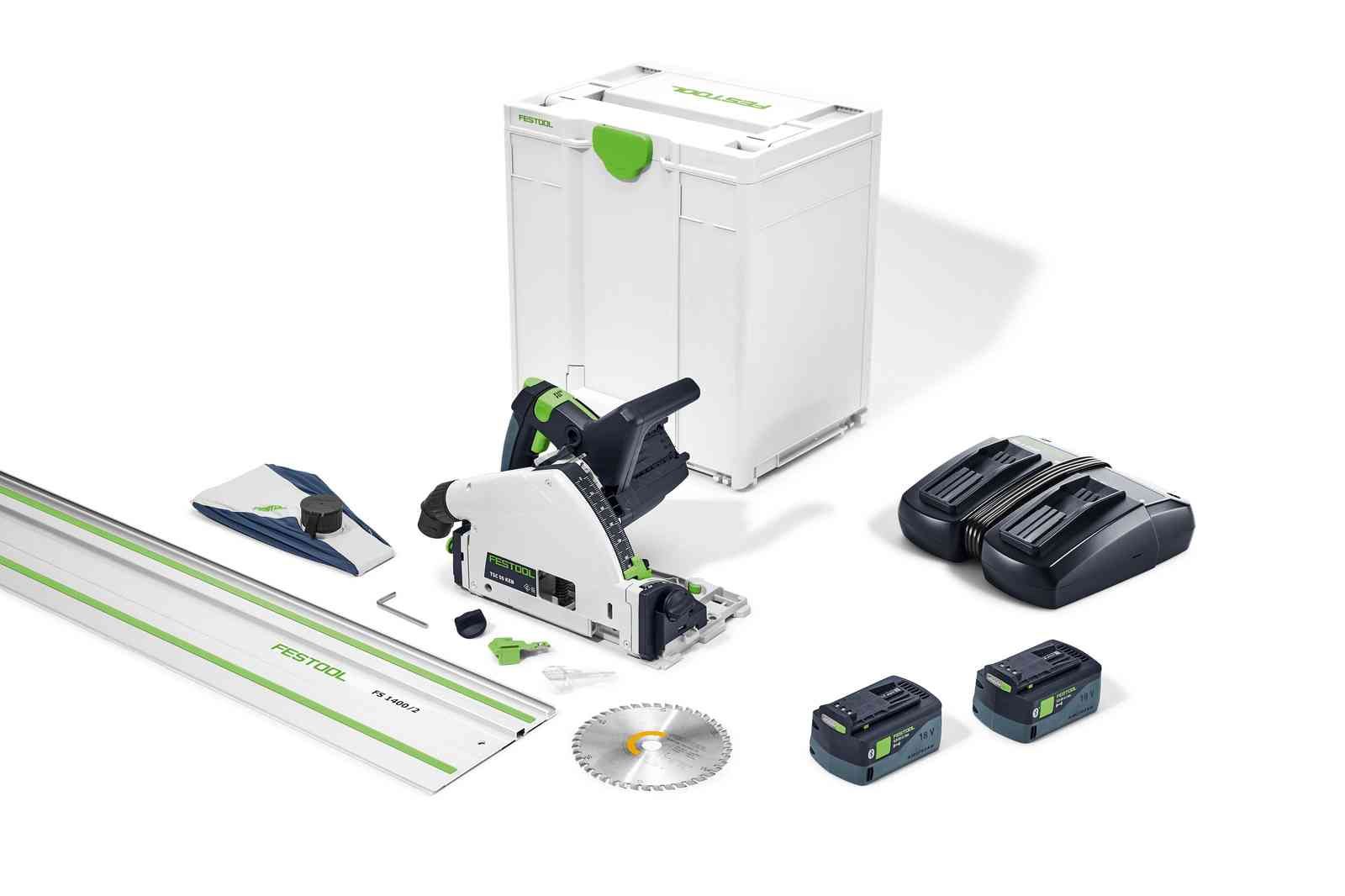 Batteridrevet rundsav Festool TSC 55 5,0 KEBI-Plus/XL-FS;  18 V; 2x5,0 Ah batt.