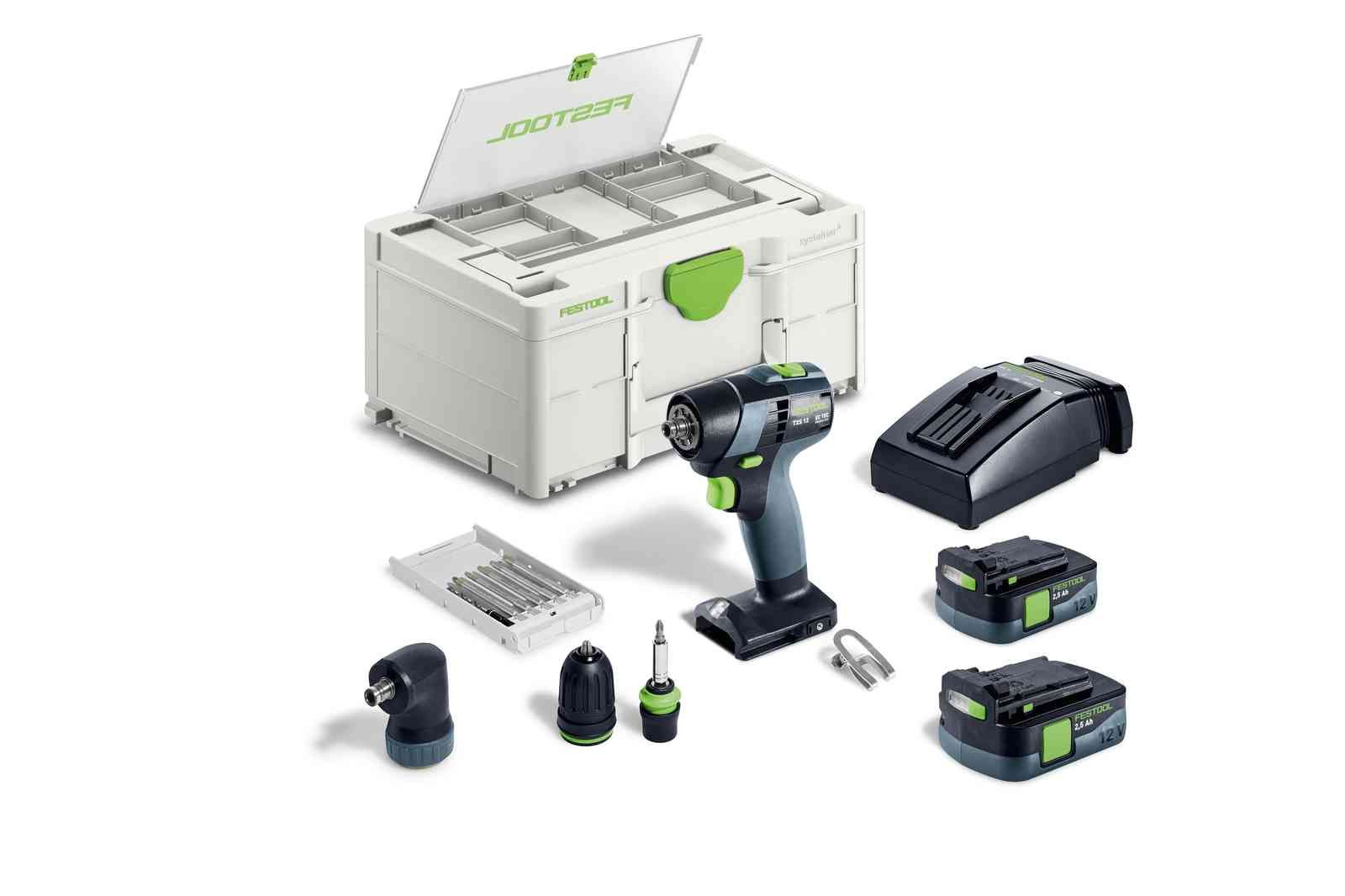 Skruemaskine Festool QUADRIVE TDC 18/4 5,0/4,0 I-Set;  18 V; 5,0 Ah + 4,0 Ah batt.