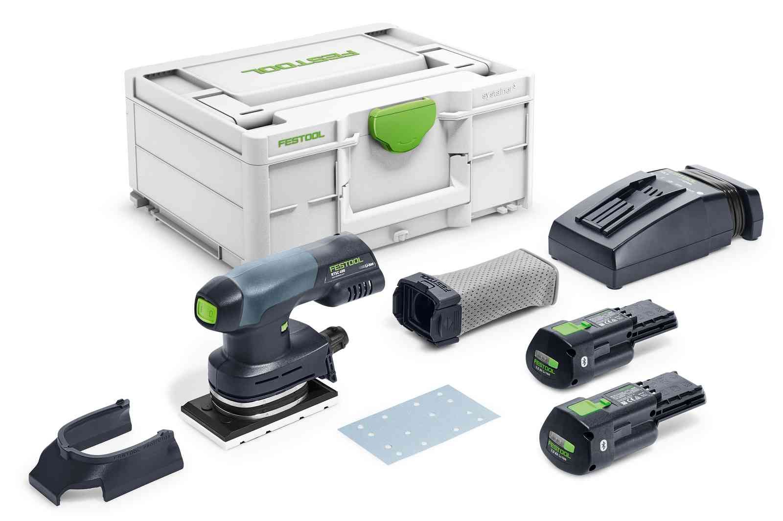 Rystepudser Festool Rutscher RTSC 400 3,0 I-Plus 18 V; 2x3,0 Ah batt.
